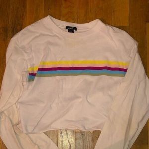 Brand new never worn white striped crop top